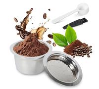 Reusable Coffee Pods for K-Fee Machines Stainless Steel Coffee Capsule Pod Filter Refillable Coffee Pods with 1 Spoon 1 Brush