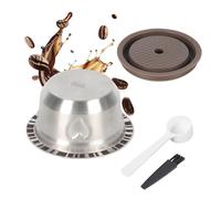 Reusable Coffee Pods for Nespresso Ver-Tuo Stainless Steel Heart Engraving Refillable Coffee Capsule with Silicone Lid,Spoon and Brush Coffee Accessories 80/150/230ml (80ml)