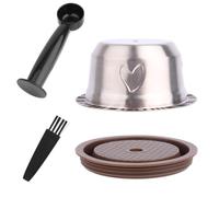 Reusable Coffee Pods for Nespresso Vertuo Machine, Stainless Steel Refillable Coffee Capsules with Scoop & Brush Compatible with Vertuo Next/Pop