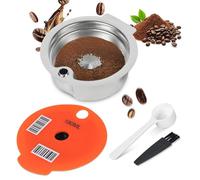 Reusable Coffee Pods for Tassimo Coffee Machines Stainless Steel Refillable Coffee Capsules Accessories for Tassi*mo Reusable Pods with 1 Brush 1 Spoon (Yellow, 180ml)