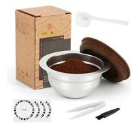 Reusable Coffee Pods, Stainless Steel Grind Coffee Pods with Scoop and Brush Reusable Coffee Dripper, Food Grade Coffees Capsules 230ml Capsules Refillable for Nespr*SSO Ve*rtuo