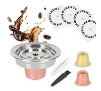 Reusable Coffee Pods Transformer Adapter for Nespresso Vertuo Capsule Stainless Steel Holder Coffee Pod Converter for Ns Pod 80/150/230ml with 4 Stickers 1 Tweezer 1 Brush (80ml)