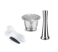 Reusable Coffee Pods with Spoon Brush Stainless Steel Coffee Machine Brewing Tool Practical Espresso Maker Accessories Sustainable Solution