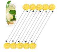 Reusable Coffee Shops - 10pcs Metal Cocktail Sticks | Cocktail Ice Tea Spoons | Long Handle Drink Mixers For Home Bar Kitchen, Swizzle Stems