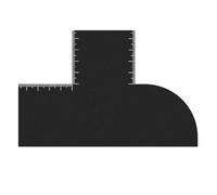 Reusable Color Enhancement Barber Card Easy To Clean With Measurement Indicators Beard Line Up Tool Black Hairline Maker(T Shape)