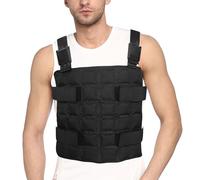 Reusable Cooling Vest for Men & Women with 72 Ice Cells, Adjustable Ice Vest for Outdoor, Long-Lasting Heat Relief (Black)