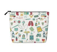 Reusable Cosmetic Bag – Travel Toiletry Organizer, Abstraction Biology chemistry4 Full-Print Design, Multi-Use Pouch for Makeup
