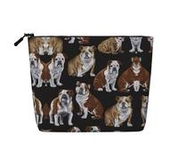 Reusable Cosmetic Bag – Travel Toiletry Organizer, English Bulldogs Full-Print Design, Multi-Use Pouch for Makeup