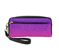 Reusable Cosmetic Makeup Bag â€“ Gradient Sequin Sparkle Print Leather Small Makeup Bag for Travel, Toiletry Organizer with Zipper, Black, One Size