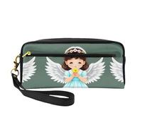 Reusable Cosmetic Makeup Bag – Travel Toiletry Organizer, Cute Little Angel Full-Print Leather Small Pouch for Women