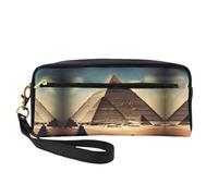 Reusable Cosmetic Makeup Bag – Travel Toiletry Organizer, Dreaming of The Pyramids of Khufu Full-Print Leather Small Pouch for Women