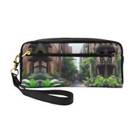 Reusable Cosmetic Makeup Bag â€“ Travel Toiletry Organizer, Full Design aUrban Jungle Print Leather Pouch for Women, Black, One Size