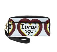 Reusable Cosmetic Makeup Bag – Travel Toiletry Organizer, Love Confessions Full-Print Leather Small Pouch for Women