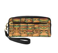 Reusable Cosmetic Makeup Bag â€“ Travel Toiletry Organizer, Many Cute Burgers Full-Print Leather Small Pouch for Women