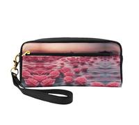 Reusable Cosmetic Makeup Bag – Travel Toiletry Organizer, Roses by The sea Full-Print Leather Small Pouch for Women