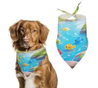 Reusable Creek Pebbles Triangle Pet Scarf, Dog Bandana, Polyester Fabric, Pet Bandana for Small Medium Large Dog Cat and Other Pets 27.6 * 11.8 Inches