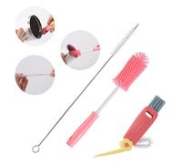 Reusable Cup Cleaning Kit Compatible with Stanley, UpdatedBottle Cleaner Brush Set with LStraw Brush Cleaner and Cup Lid Cleaning Brush for Stanley Cup, Tumbler Cups, Drinking Glass (Pink)
