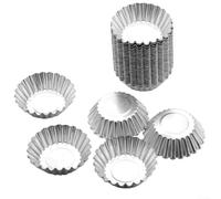 Reusable Cupcake Cases 100pcs Silver Aluminum Material