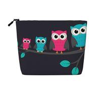 Reusable Cute Owls Print Cosmetic Makeup Bag - Travel Toiletry Organizer, Multi-Use Pouch for Women's Daily Storage