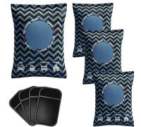 Reusable Dehumidifier Bags 4 Pack- Car Dehumidifier Moisture Absorber Rechargeable Silica Gel 350g Dehumidifiers, Eliminates Foggy Windscreen Wardrobe Home Dehumidifier with Dashboard Anti-Slip Mats