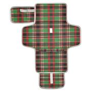 Reusable Diaper Change pad with Tissue Pocket Diaper Changing pad Travel for Moms, Dads Classic Green Red Traditional Christmas Checkered