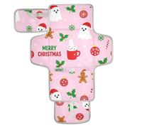Reusable Diaper Change pad with Tissue Pocket Portable Baby Changing pad Infant Travel Station Kit Pink Christmas Spooky Ghosts