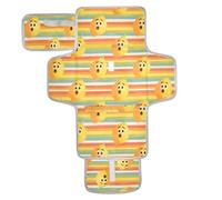 Reusable Diaper Change pad with Tissue Pocket Portable Changing pad for Baby for Moms, Dads Retro Rainbow-Colored Cartoon Lemon