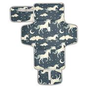 Reusable Diaper Change pad with Tissue Pocket Waterproof Pads for Baby for Moms, Dads Anime Unicorns Midnight Blue