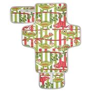Reusable Diaper Changing mat with Tissue Pocket Diaper Changing pad Portable Lightweight & Foldable Changing Station Christmas Red and Green Playful Chameleon