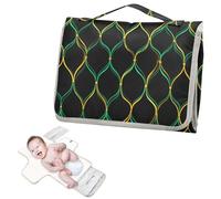 Reusable Diaper Changing mat with Tissue Pocket Line Adventure Emerald Gold and Black Portable Baby Changing pad Infant Travel Kit cambiador de pa?ales para Bebes