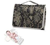 Reusable Diaper Changing pad with Tissue Pocket Black and Gold Red Wine Changing Pads for Changing Table with Built-in Pillow cambiador de pa?ales para Bebes