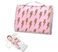 Reusable Diaper Changing pad with Tissue Pocket Cheetahs Leopards Lightning Boho Pink Waterproof Changing pad for Baby for Moms, Dads cambiadores de pa?ales para Bebes