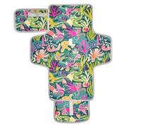 Reusable Diaper Changing pad with Tissue Pocket Portable Baby Changing pad with Built-in Pillow Colorful Plants