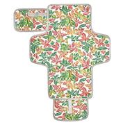 Reusable Diaper Changing Pads with Tissue Pocket Changing pad for Changing Table Infant Travel Station Kit Red Green Leaves