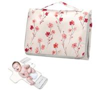 Reusable Diaper Changing Pads with Tissue Pocket Lovely Flower Pink Red Portable Baby Changing pad Lightweight & Foldable Changing Station cambiadores de pa?ales para Bebes
