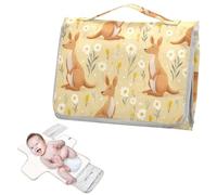 Reusable Diaper pad Changing mat with Tissue Pocket Cute Cartoon Zoo Kangaroo Yellow Changing Pads for Table with Built-in Pillow cambiador de pa ales para Bebes
