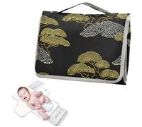 Reusable Diaper pad Changing mat with Tissue Pocket Japanese Style Pine Tree Pearl Black Diaper mat Changing pad with Built-in Pillow cambiadores de pa?ales para Bebes