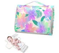 Reusable Diaper pad Changing mat with Tissue Pocket Neon Alaskan Raspberry Summer Flower Travel Changing pad for Baby for Moms, Dads cambiador de pa?ales para Bebes