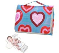 Reusable Diaper pad with Tissue Pocket Art Heart Shape Red Blue Waterproof Pads for Baby with Built-in Pillow cambiador de pa?ales para Bebes