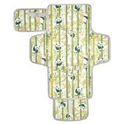 Reusable Diaper pad with Tissue Pocket Diaper Changing pad Travel with Built-in Pillow Green Panda Artistic Cartoon