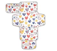 Reusable Diaper pad with Tissue Pocket Diaper mat Changing pad for Girl & Boy Valentines Love Hearts