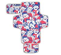 Reusable Diaper pad with Tissue Pocket Diaper mat Changing pad Travel with Built-in Pillow Pattern of People Happy Face Red and Blue