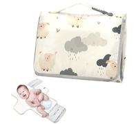 Reusable Diaper pad with Tissue Pocket Lambs Cloud Off White Portable Diaper Changing pad with Built-in Pillow cambiadores de pa?ales para Bebes