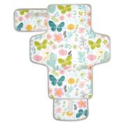 Reusable Diaper pad with Tissue Pocket Portable Changing pad for Baby for Moms, Dads Little Fresh Safari Butterfly Floral