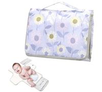 Reusable Diaper pad with Tissue Pocket Waterproof Changing pad Lightweight & Foldable Changing Station-Blu Ray Sunflower Pastel Purple