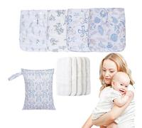 Reusable Diapers, Washable Baby Diapers, Reusable Adjustable Diapers, Absorbent Breathable Liners with 4 Inserts and 1 Wet Bag for Girls for Kids