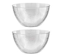 Reusable Dimpled Hard Plastic ‘Glass Look’ Salad Bowls. BPA-Free Durable Plastic with Flat Base. Ideal for Parties, Salad Serving, BBQ, Fruit Bowl and Much More. (2 x 19cm (1770ml))