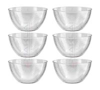 Reusable Dimpled Hard Plastic ‘Glass Look’ Salad Bowls. BPA-Free Durable Plastic with Flat Base. Ideal for Parties, Salad Serving, BBQ, Fruit Bowl and Much More. (6 x 15cm (880ml))