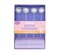 Reusable Disco Drink Stirrers 4 Pack, Trendy Disco Ball Barware, Retro Party Accessories, Groovy Drinkware