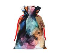 Reusable Doberman-Rottweiler-Watercolor Burlap Drawstring Xmas Present Bags, Rustic Gift Wrap Bags For Holiday Party And Xmas Presents